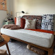 Breathable 100% Linen Daybed Cover With The Piping On Edges