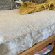 Breathable 100% Linen Daybed Cover With The Piping On Edges
