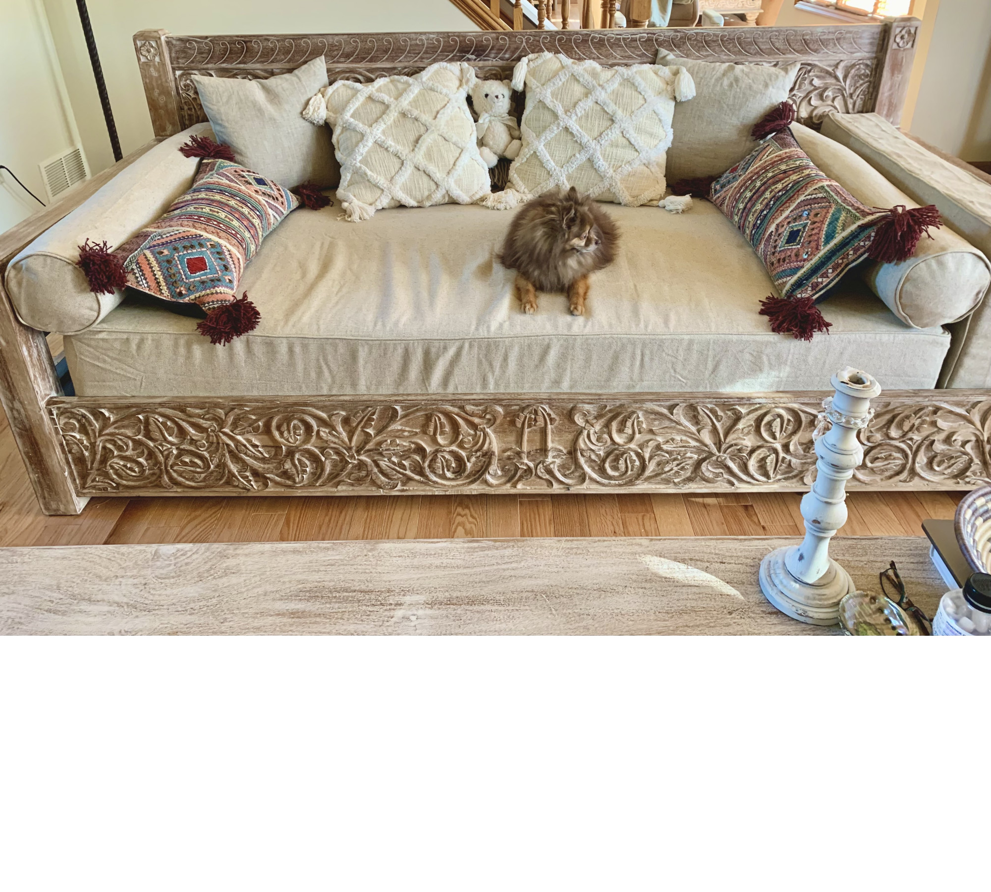 Heavy Duty Linen Daybed Mattress Cover with Piping