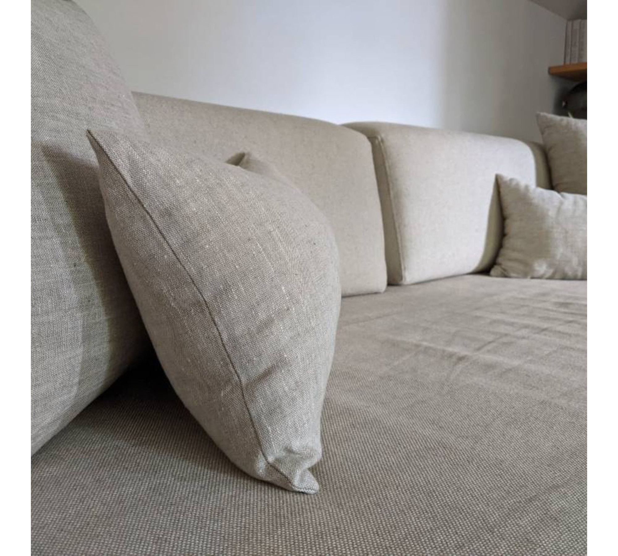 Upholstery 100% Linen Wedge Bolster Cover