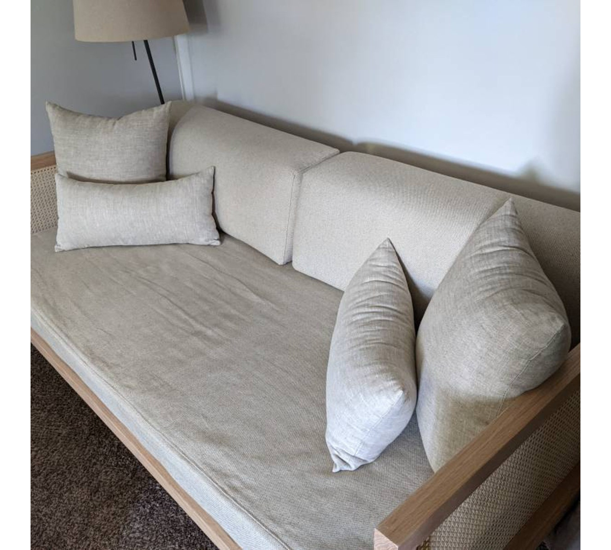 Upholstery 100% Linen Wedge Bolster Cover