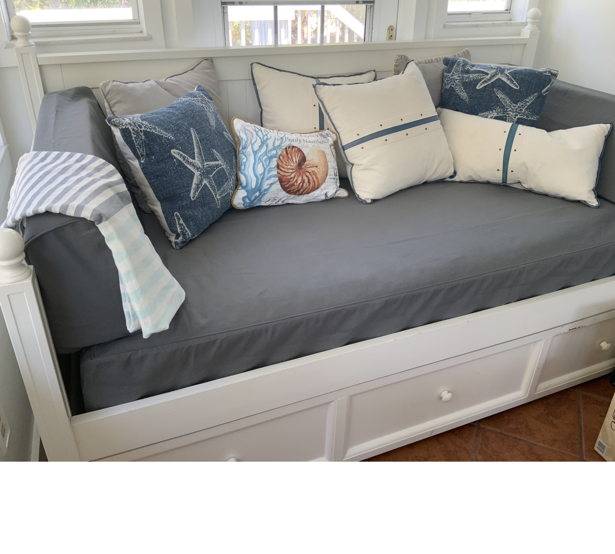 Upholstery 100% Linen Wedge Bolster Cover