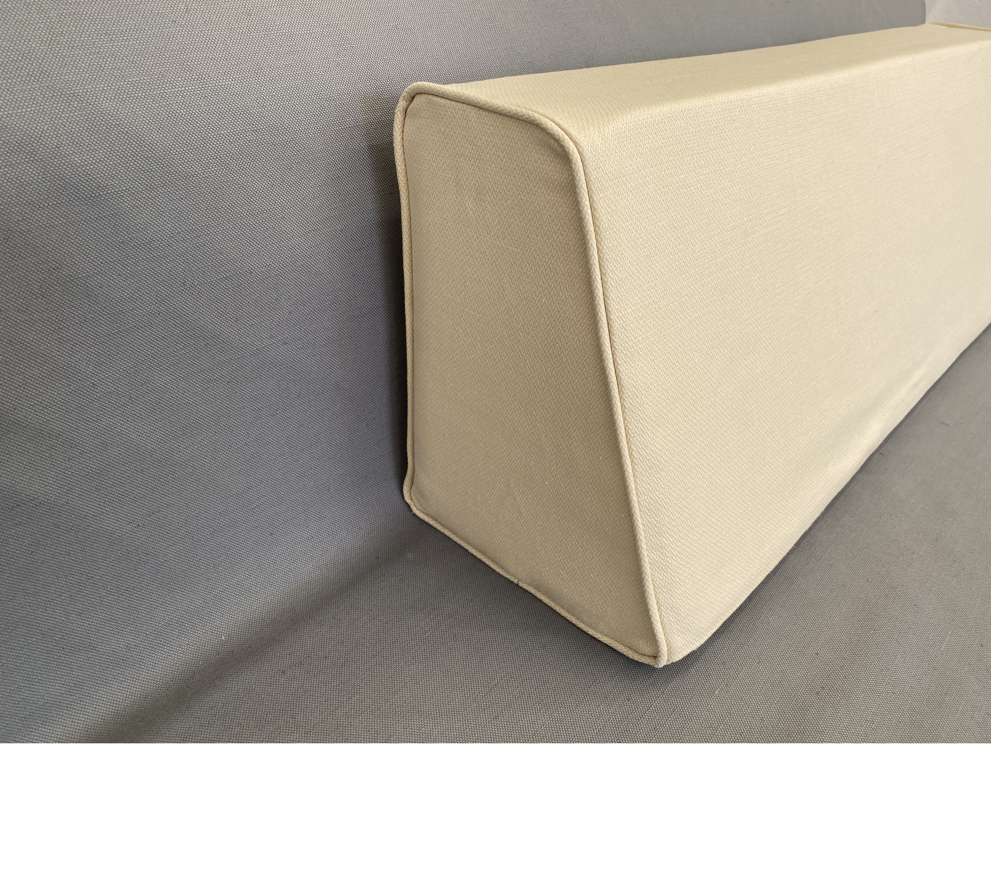 Upholstery Linen Wedge Bolster Cover with Piping