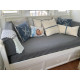 Upholstery Linen Wedge Bolster Cover with Piping