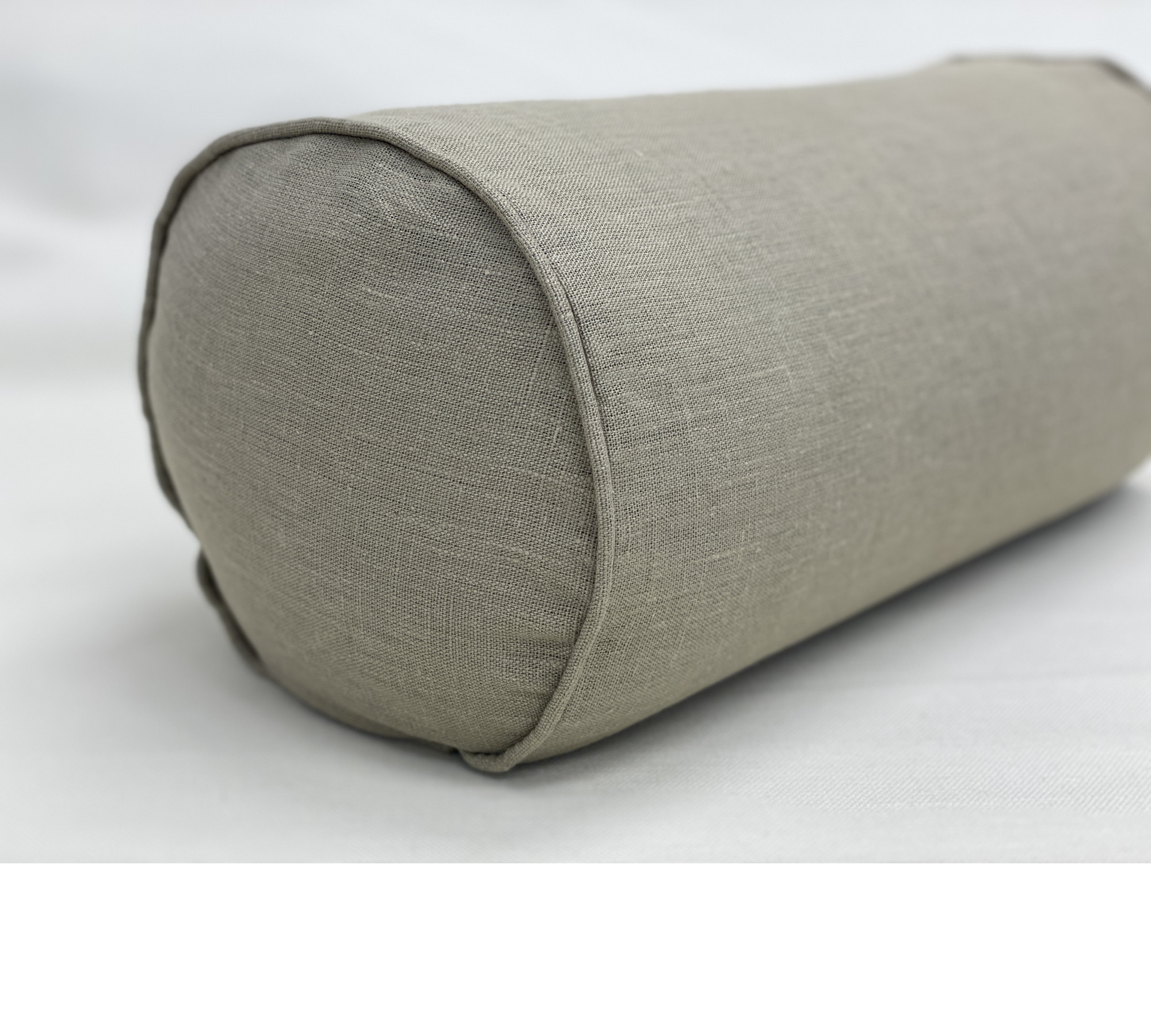 Breathable Medium Weight 100% Linen Bolster Cover with Piping