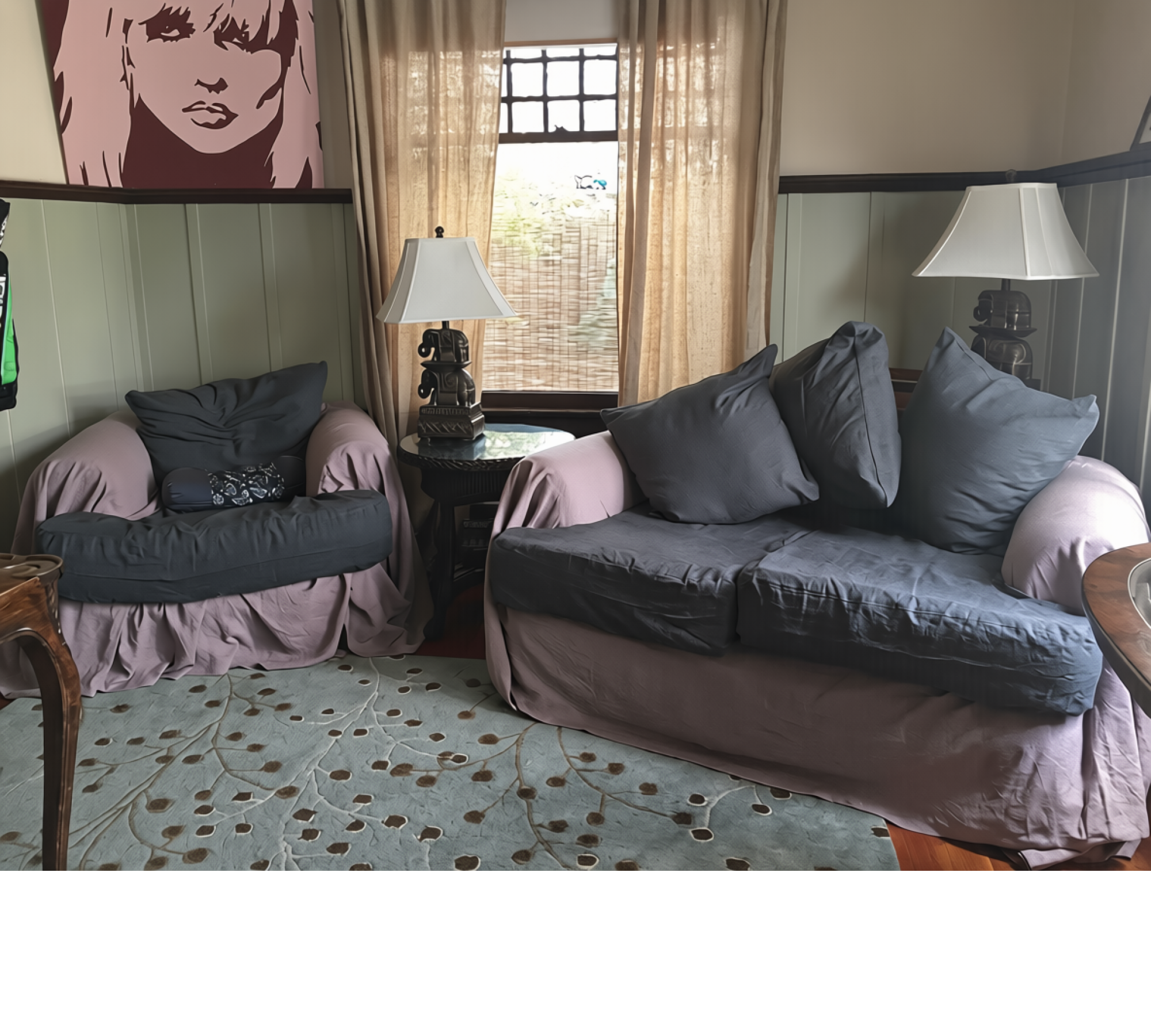 Custom 100% Linen Throw Sofa / Couch / Sectional Cover 