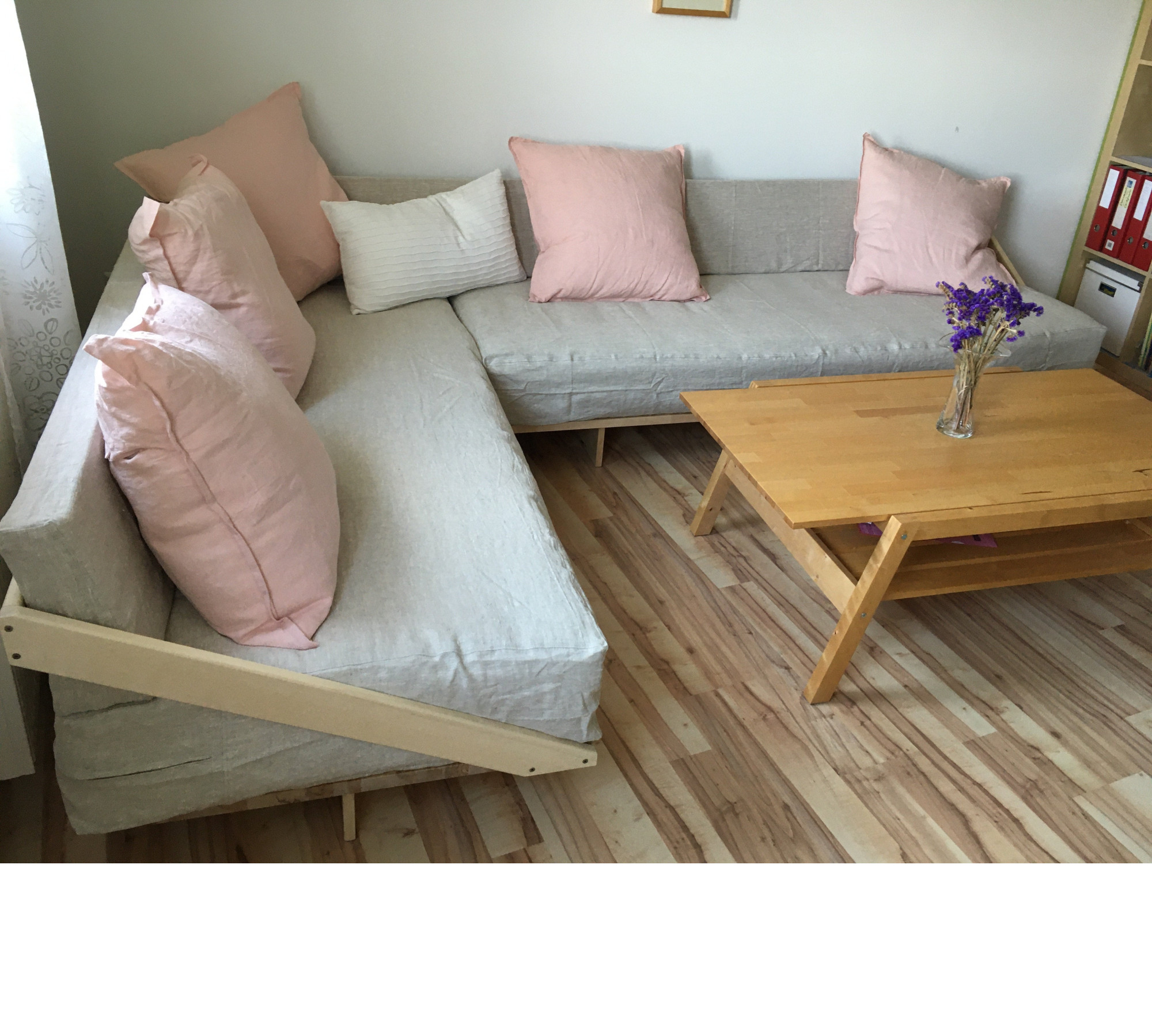 Medium Weight 100% Linen Wedge Bolster Cover