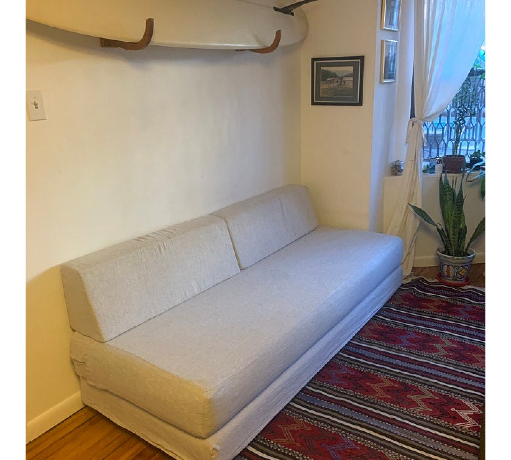 Medium Weight 100% Linen Wedge Bolster Cover
