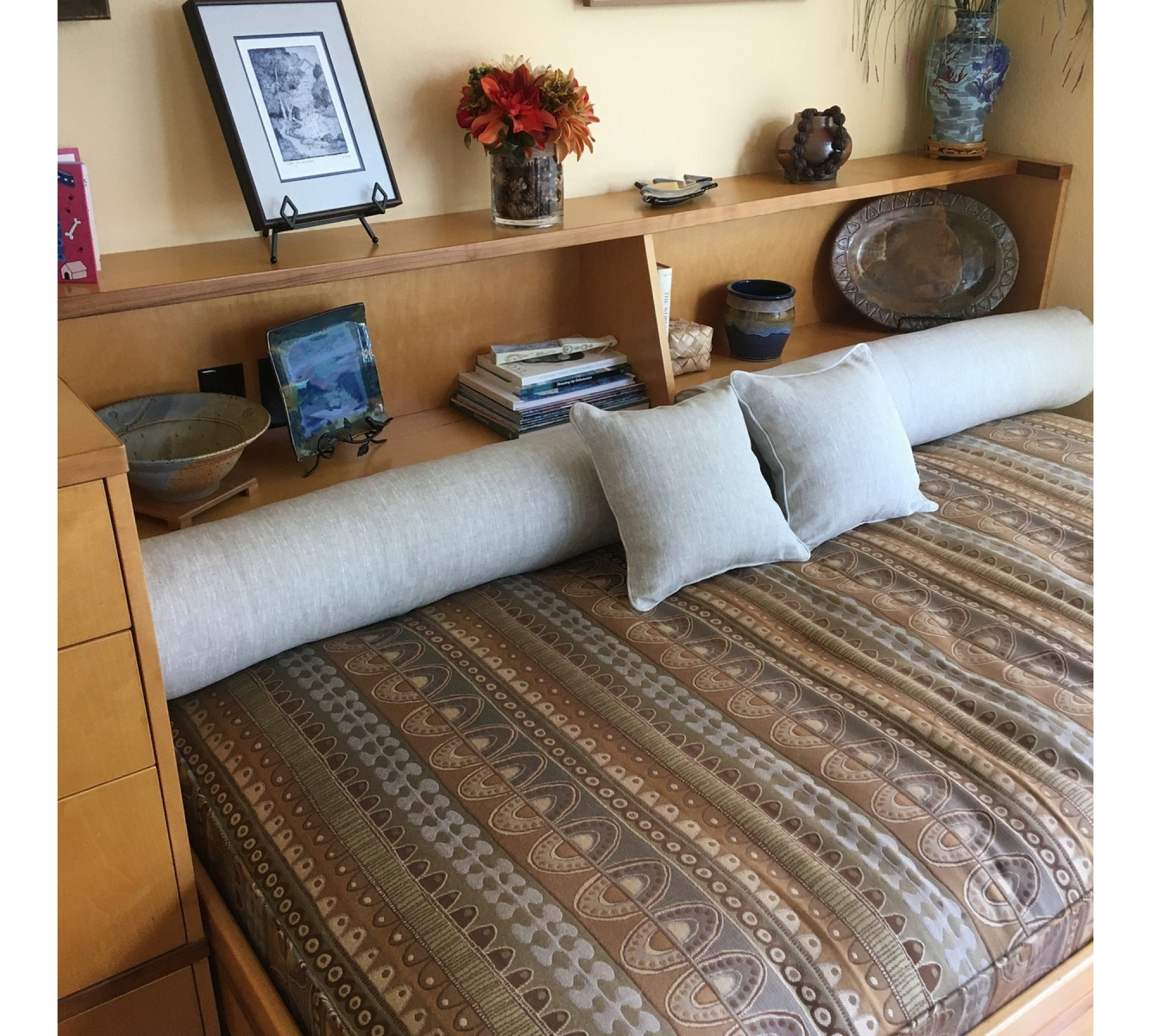 Breathable Medium Weight 100% Linen Bolster Cover 
