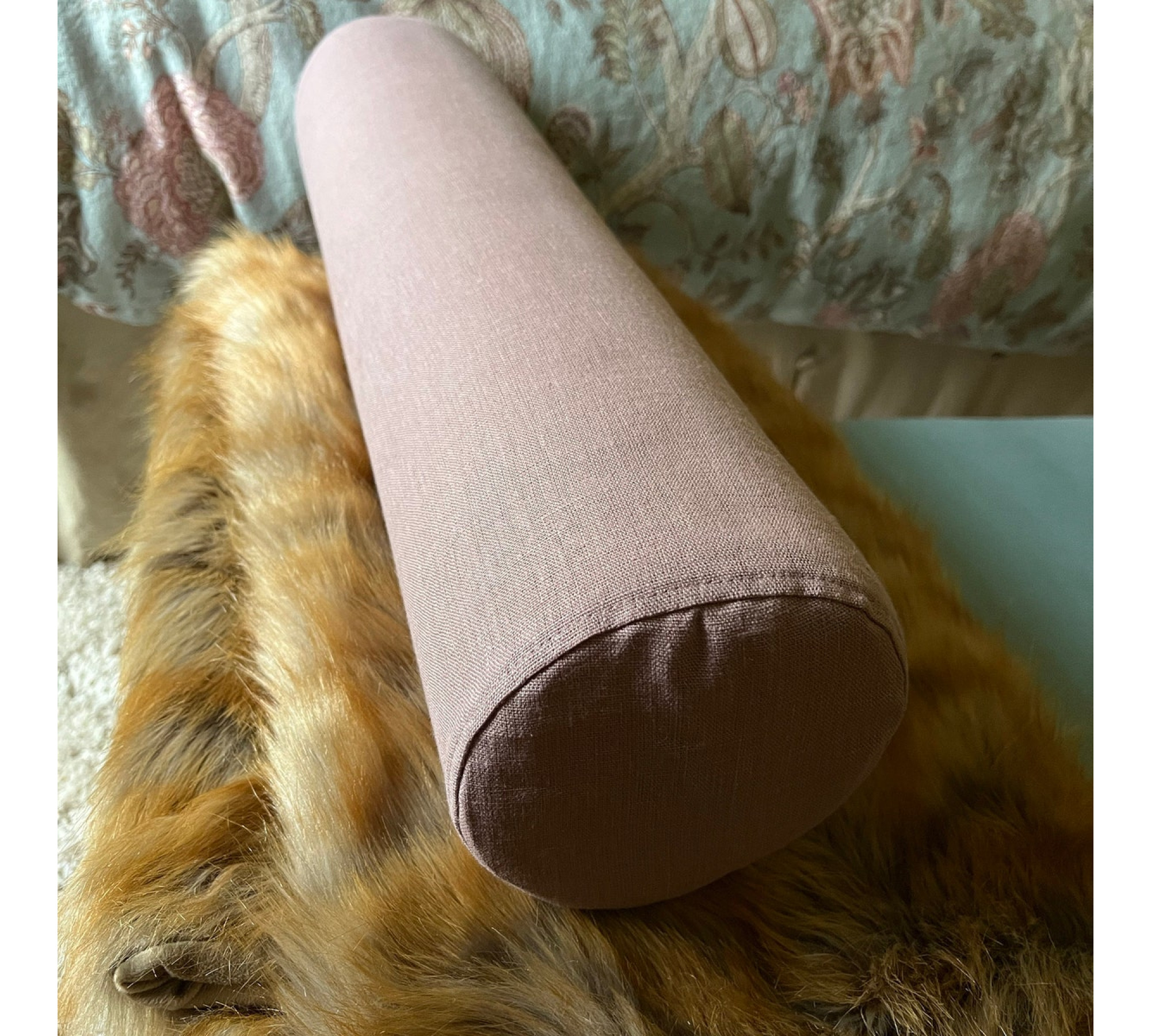 Breathable Medium Weight 100% Linen Bolster Cover 