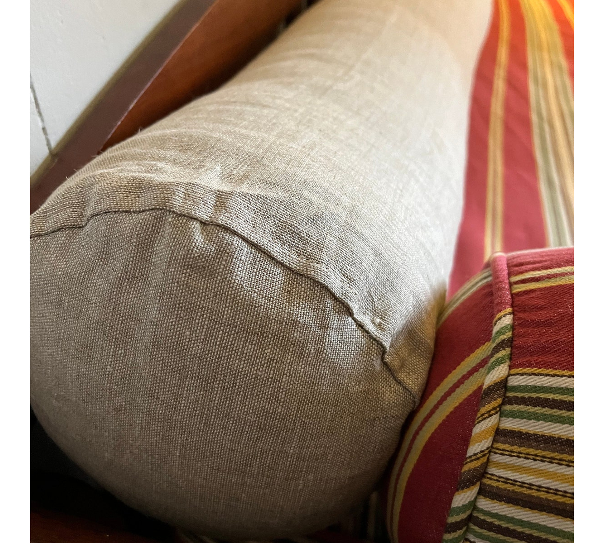 Breathable Medium Weight 100% Linen Bolster Cover 