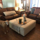 Square or Rectangular Ottoman Cover in Heavyweight Linen