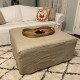 Square or Rectangular Ottoman Cover – Easy to Put On 100% Linen