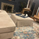 Ottoman Cover with Corner Pleats – 100% Medium Weight Linen