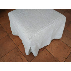 Ottoman Cover with Corner Pleats – 100% Medium Weight Linen