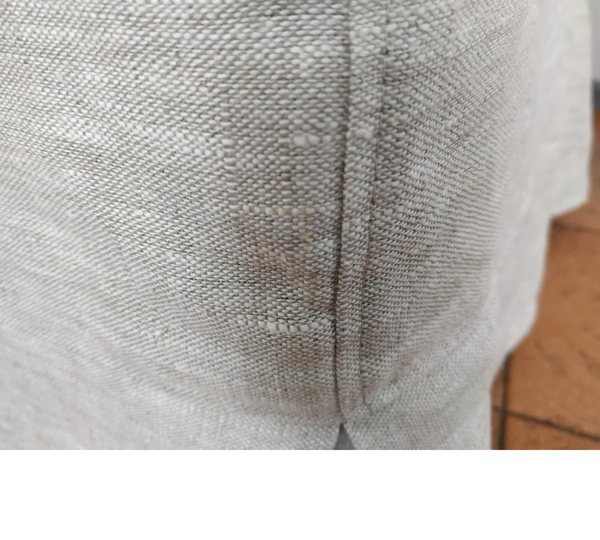 Ottoman Cover with Corner Pleats – 100% Medium Weight Linen