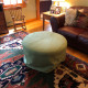 Round Ottoman Cover in Heavyweight Linen