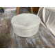 Round Ottoman Cover in Heavyweight Linen