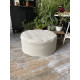 Round Ottoman Cover in Heavyweight Linen