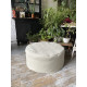 Round Ottoman Cover in Heavyweight Linen