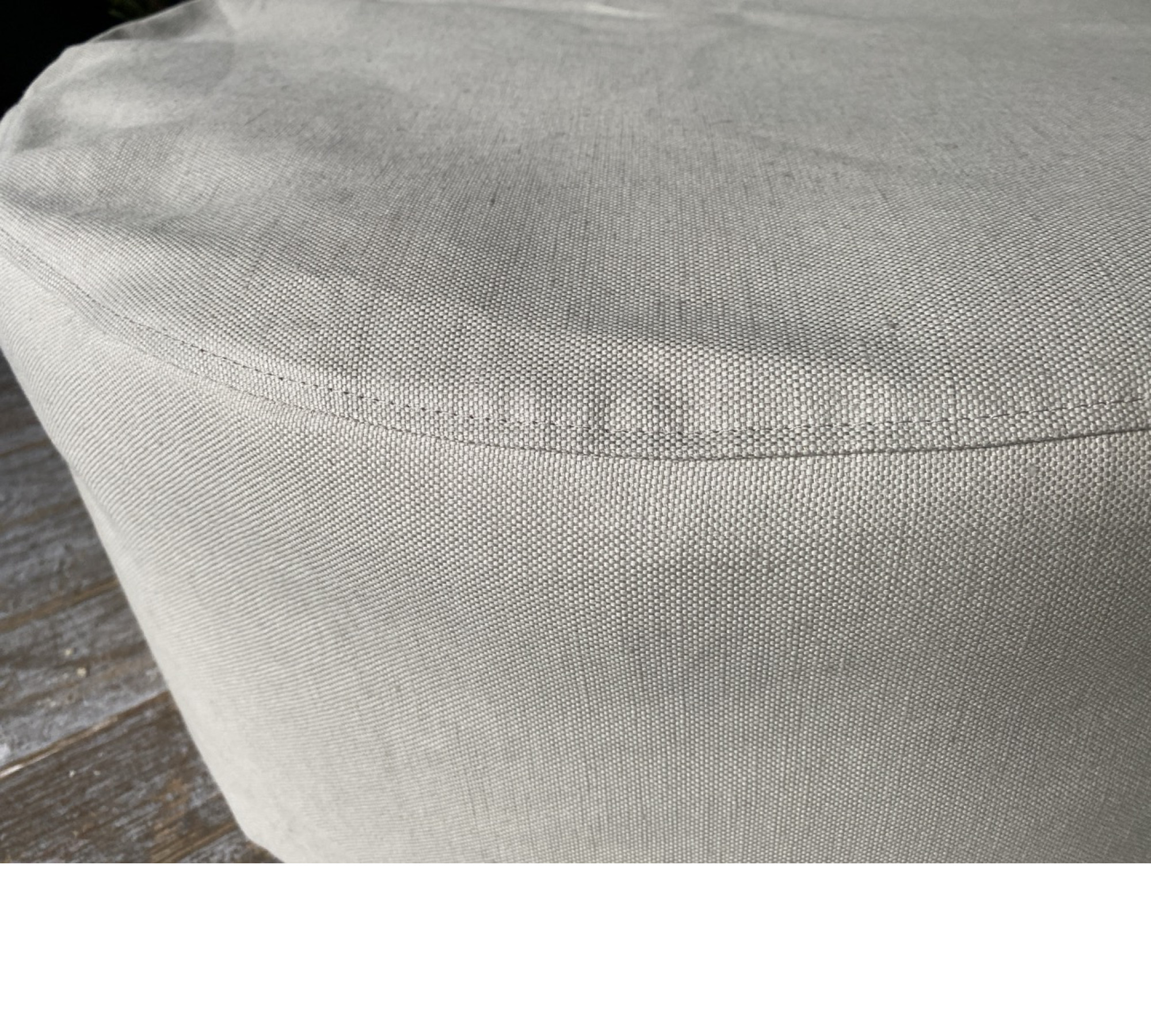 Round Ottoman Cover in Heavyweight Linen
