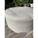 Round Ottoman Cover in Heavyweight Linen