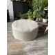 Round Ottoman Cover in Heavyweight Linen