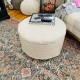 Round Ottoman Cover – Washable 100% Flax Linen