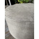 Round Ottoman Cover with Piping – 100% Flax Linen Slipcover