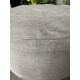 Round Ottoman Cover with Piping – 100% Flax Linen Slipcover