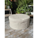 Round Ottoman Cover – Washable 100% Flax Linen