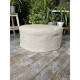 Round Ottoman Cover – Washable 100% Flax Linen
