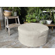 Round Ottoman Cover – Washable 100% Flax Linen
