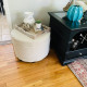 Round Ottoman Cover – Washable 100% Flax Linen
