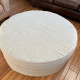 Round Ottoman Cover With Piping 100% Flax Linen 