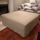 Square or Rectangular Ottoman Cover – Easy to Put On 100% Linen