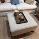 Square or Rectangular Ottoman Cover – Easy to Put On 100% Linen