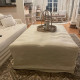 Custom Square Or Rectangular Ottoman Cover In MediumWeight 100% Linen