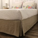 Elegant Four Panels Linen Bed Skirt with Corner Pleats