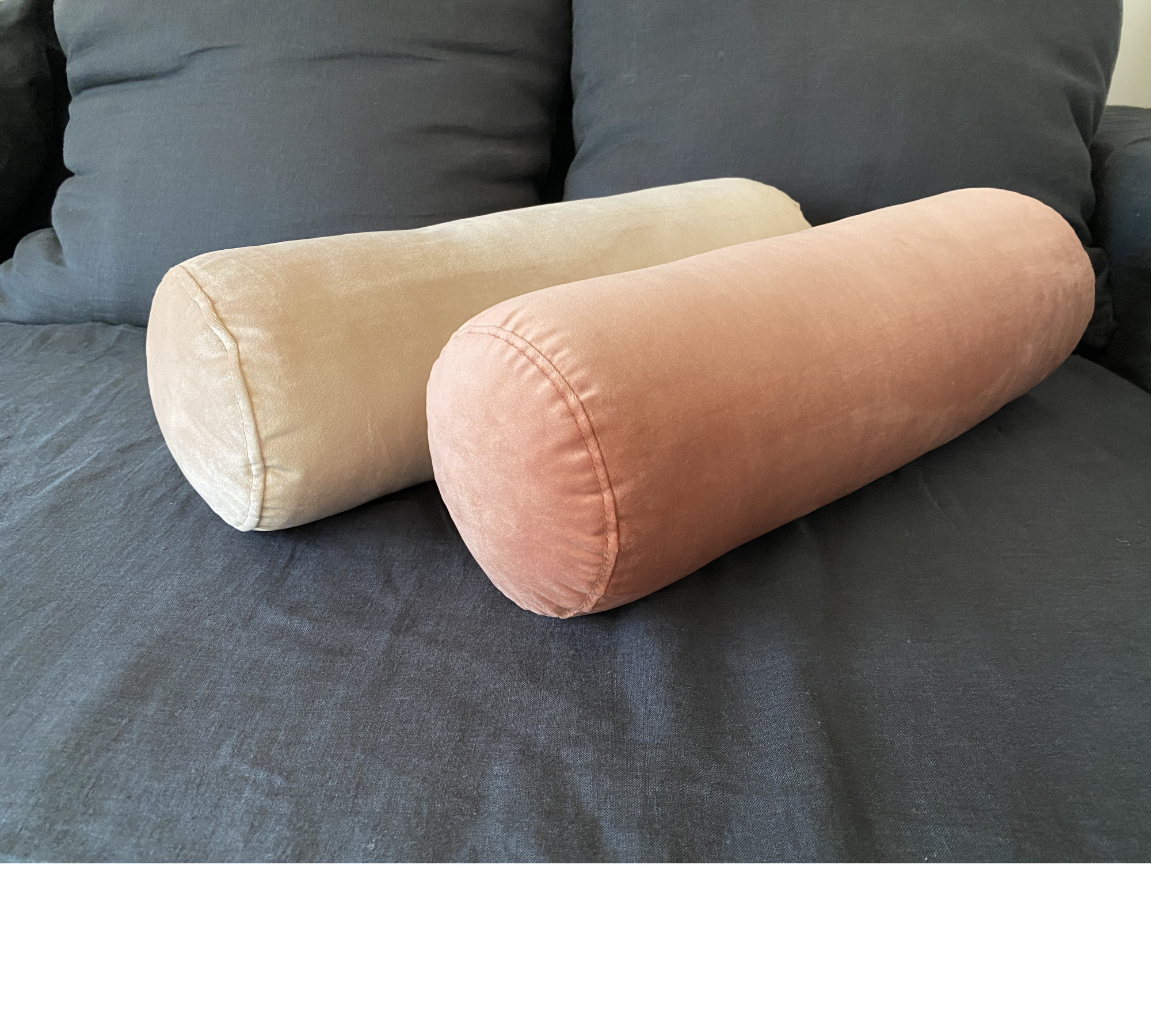 Custom Velvet Bolster Cover with Sturdy Zipper