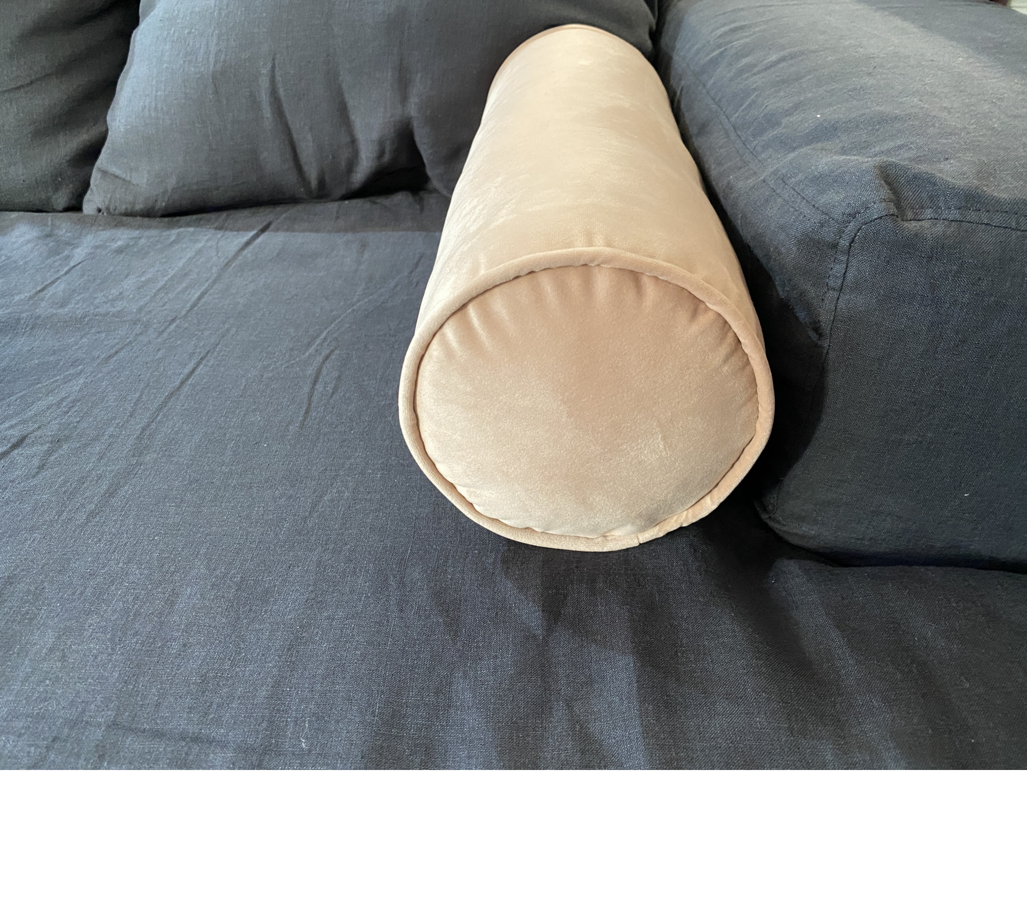 Custom Velvet Bolster Cover with Piping