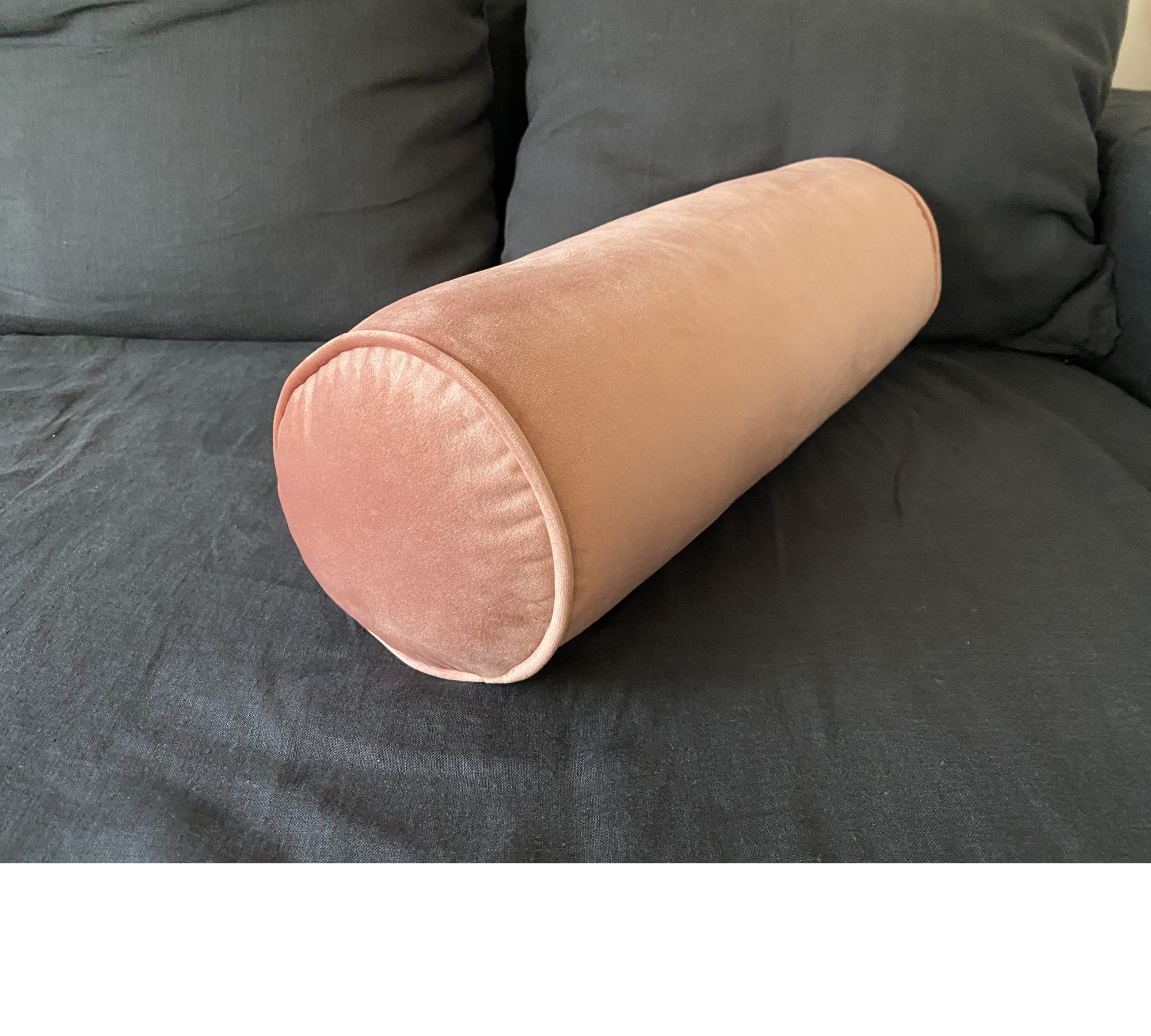 Custom Velvet Bolster Cover with Piping