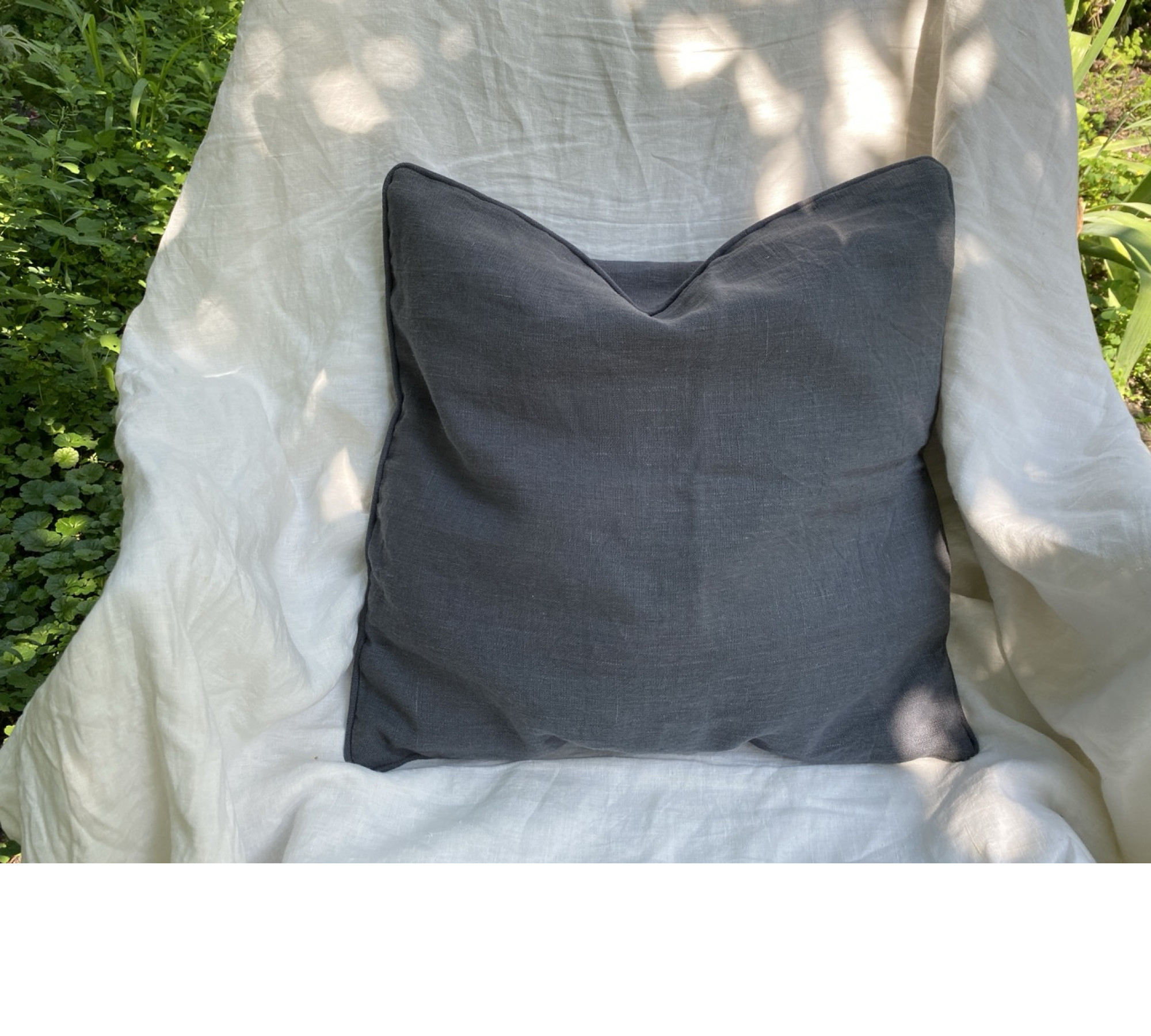 Medium Weight 100% Linen Pillow Sham with Piping