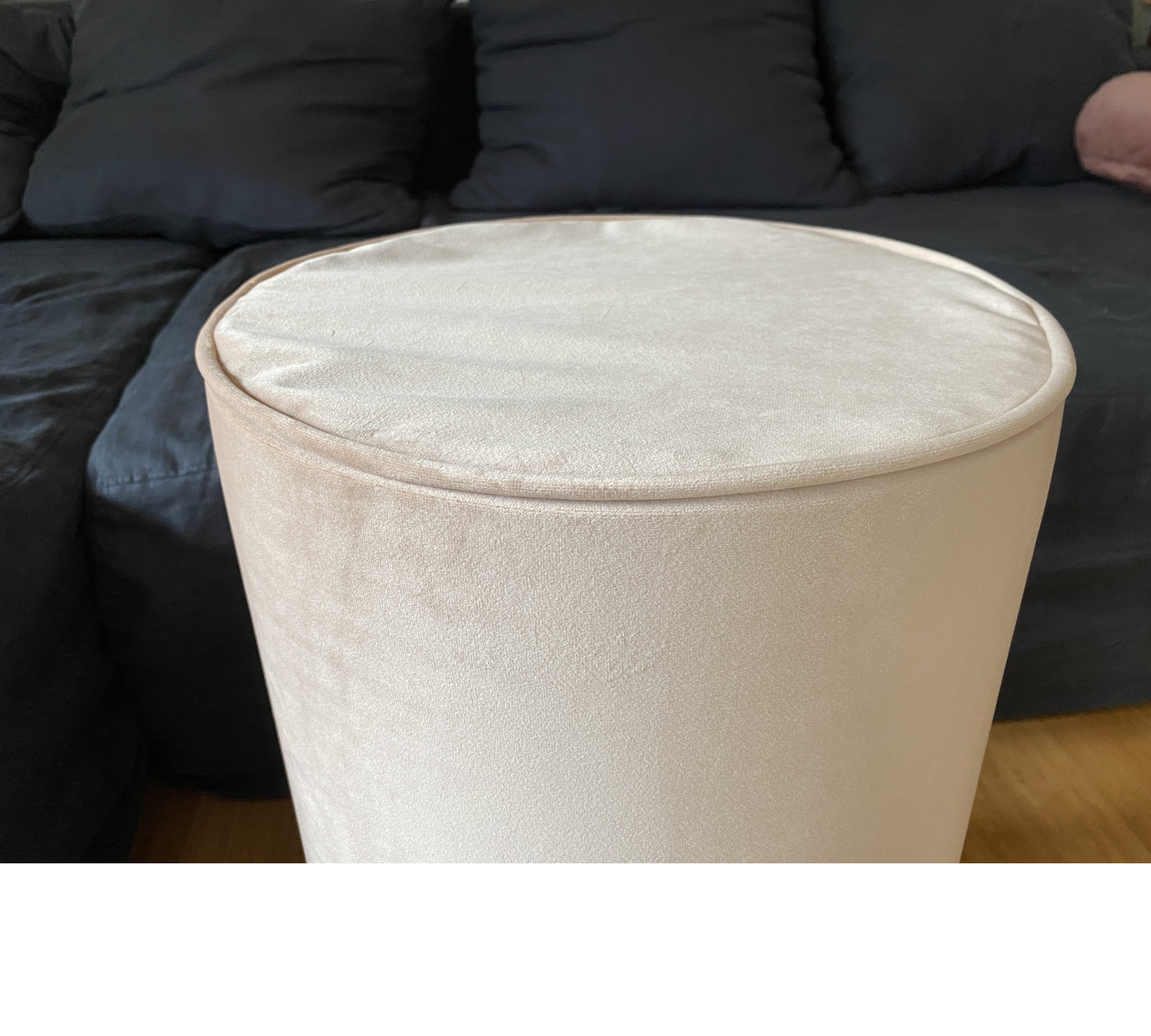 Custom Velvet Ottoman Cover with Piping Custom Velvet Ottoman Cover with Piping
