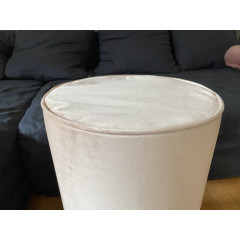 Custom Velvet Ottoman Cover with Piping