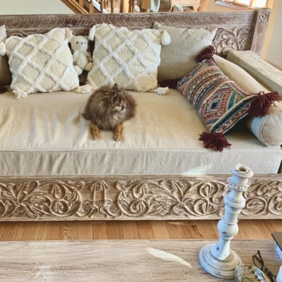 Heavy Duty Linen Daybed Mattress Cover with Piping