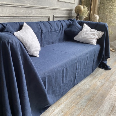 Custom 100% Linen Throw Sofa / Couch / Sectional Cover 