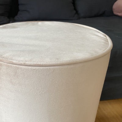 Custom Velvet Ottoman Cover with Piping Custom Velvet Ottoman Cover with Piping