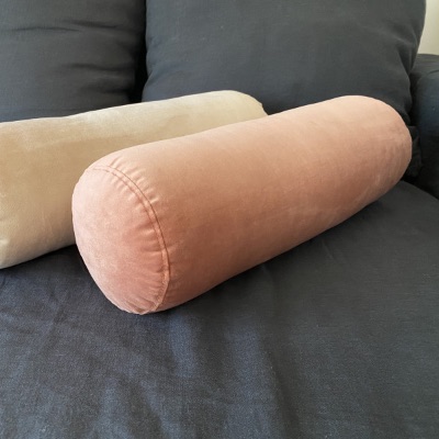 Custom Velvet Bolster Cover with Sturdy Zipper