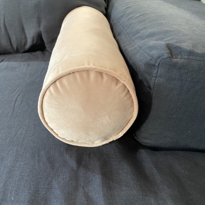 Custom Velvet Bolster Cover with Piping